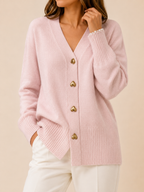 Aria | Women's Cozy Cardigan with Heart Buttons