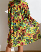 Flora | Women's Vibrant Flower Bikini with Sheer Cover-Up