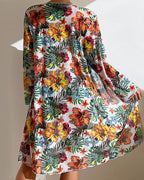 Flora | Women's Vibrant Flower Bikini with Sheer Cover-Up