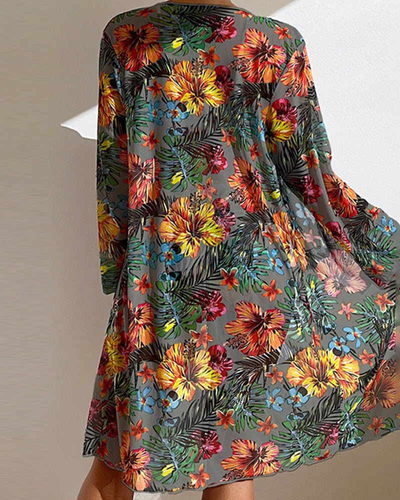 Flora | Women's Vibrant Flower Bikini with Sheer Cover-Up