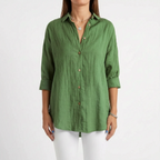Aerosia - Relaxed Oversized Collared Button-Down Shirt