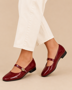 Aisling | Women's Classic Patent Mary Janes with Strap Detail