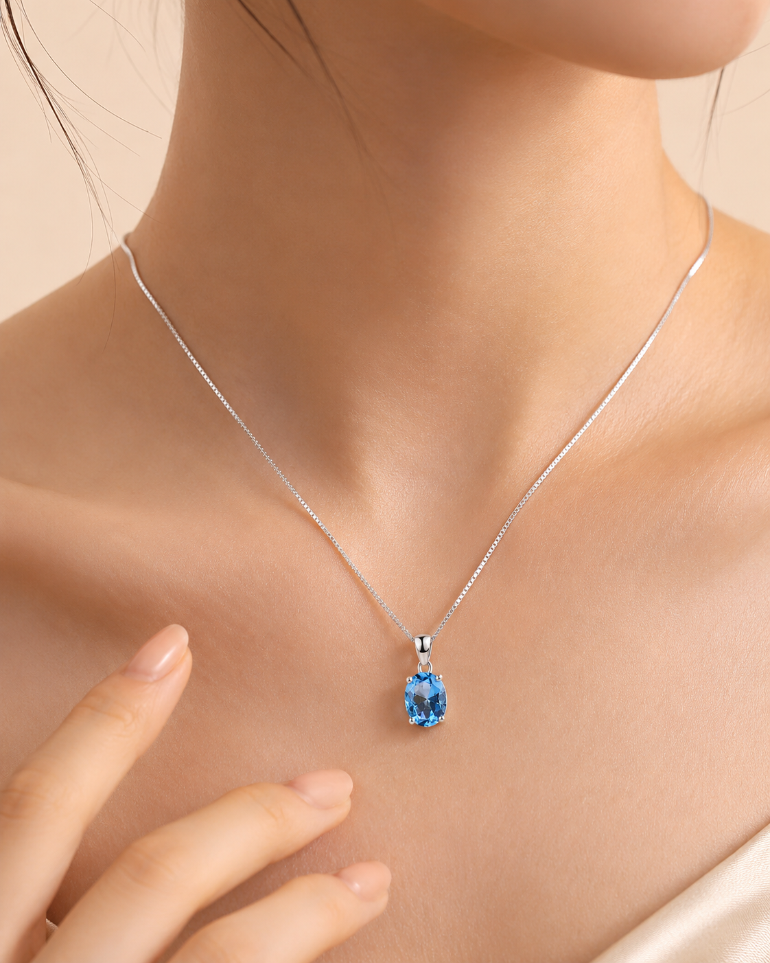 Astrid | Women's Elegant Blue Crystal Necklace