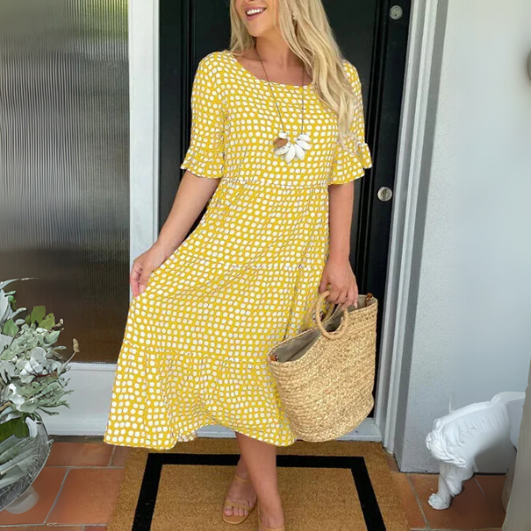 Callista | Women's Chic Polka Dot Midi Dress