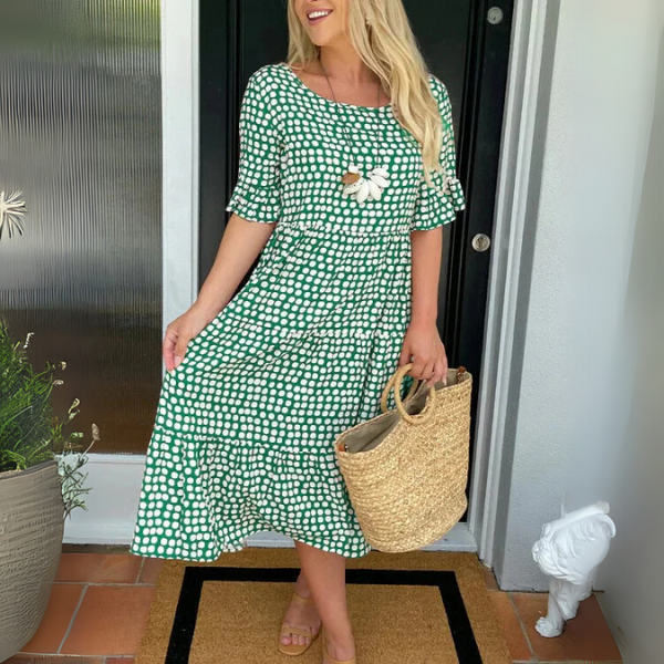 Callista | Women's Chic Polka Dot Midi Dress