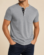 Caleb | Men's Classic Henley Shirt with Chest Pocket