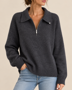 Calla | Women's Cozy Polo Quarter Zip Sweater