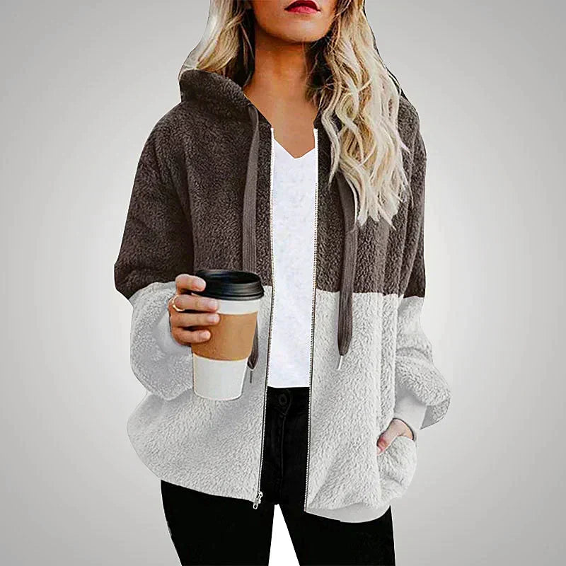 Remi | Women's Cozy Two-Tone Zip-Up Hoodie