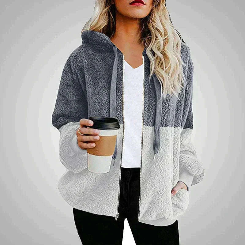 Remi | Women's Cozy Two-Tone Zip-Up Hoodie