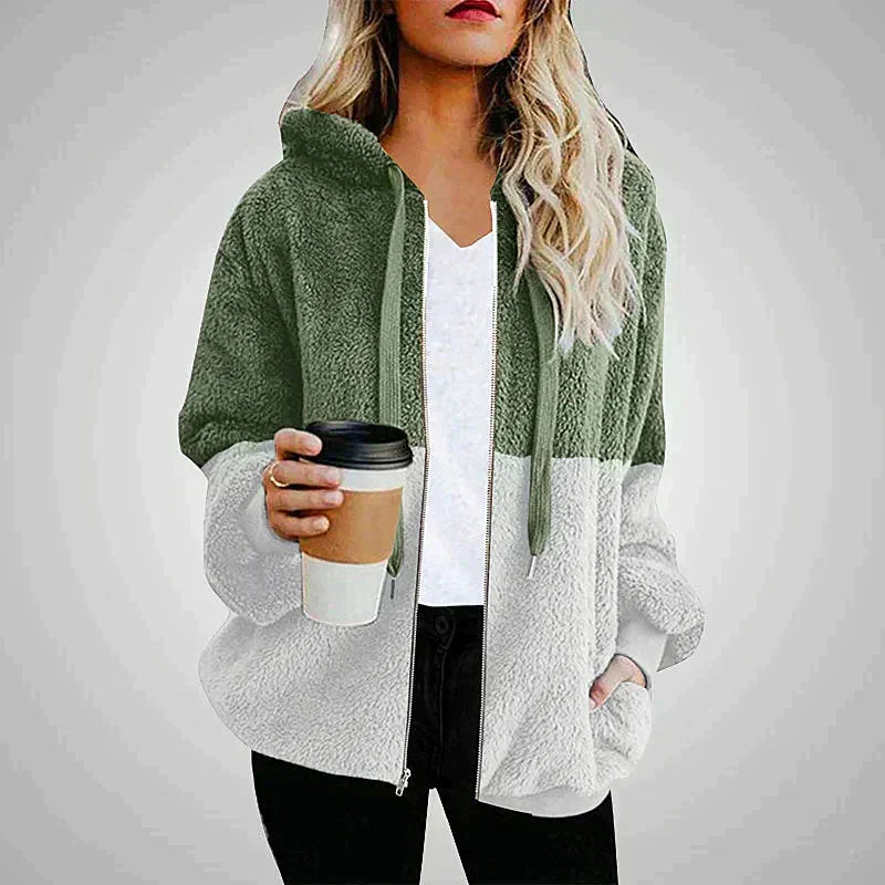 Remi | Women's Cozy Two-Tone Zip-Up Hoodie