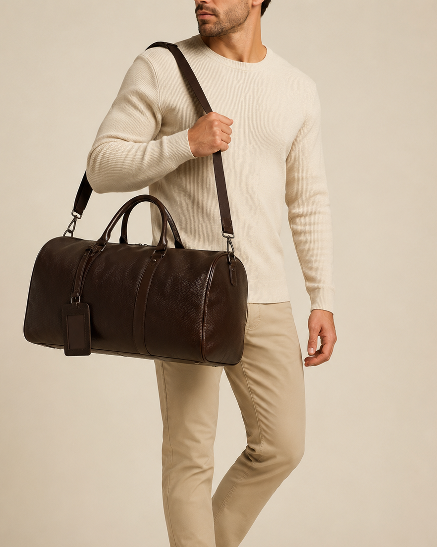 Emery | Men's Classic Faux Leather Duffle Bag