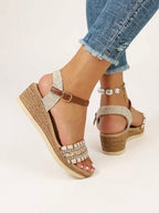Isla | Women's Chic Wedge Sandals with Braided Straps