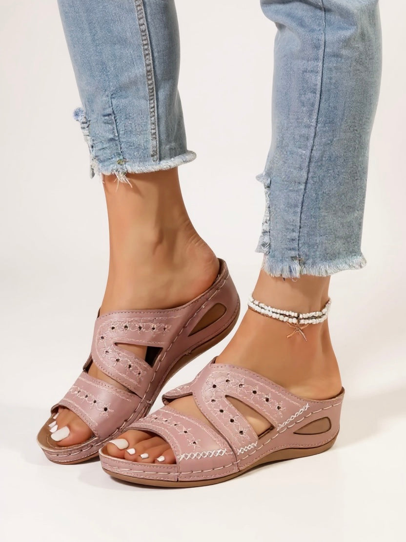 Isla | Women's Casual Slide Sandals with Cutout Detail