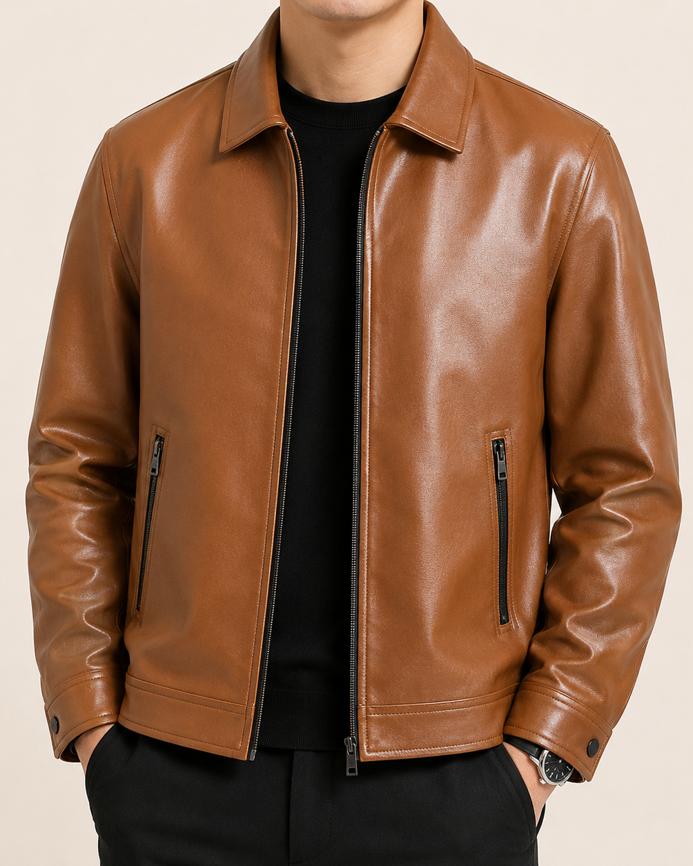 Jasper | Men's Classic Faux Leather Jacket