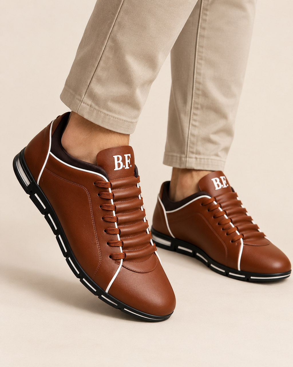 Keegan | Men's Faux Leather Lace Sneakers