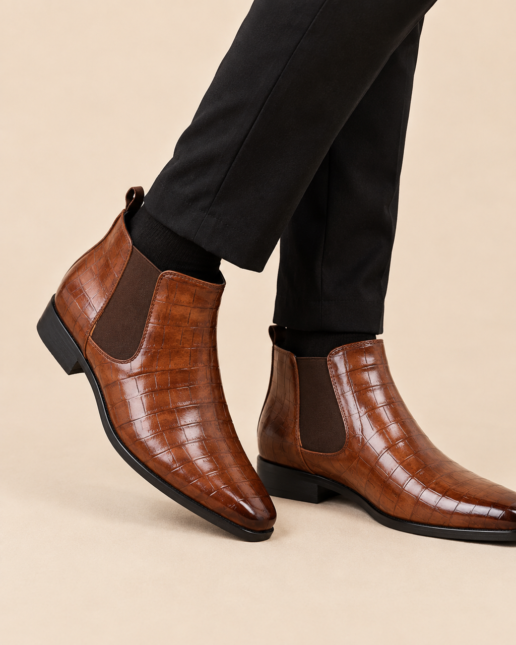 Lachlan | Men's Croc-Texture Chelsea Boots