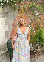 Priya | Women's Floral Pleated Midi Sundress