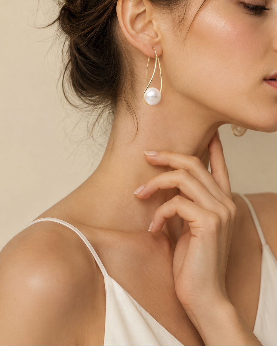 Soren | Women's Elegant Faux Pearl Drop Earrings