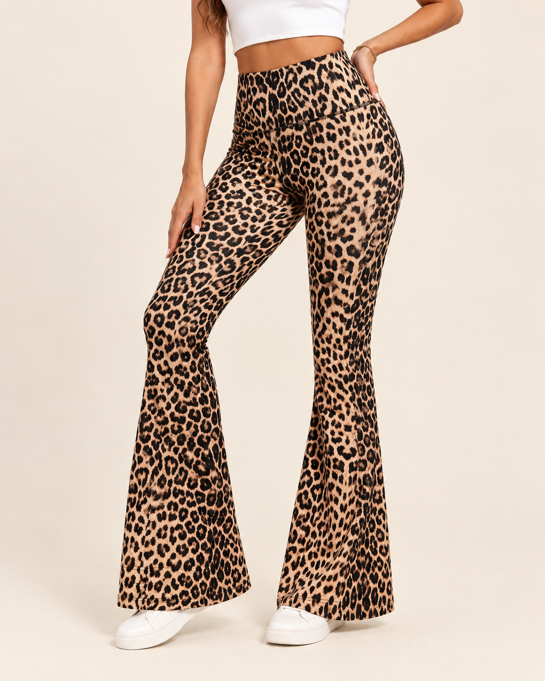 Taryn | Women's Chic Leopard Print Flare Leggings