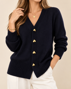 Taryn | Women's Cozy Heart Button Cardigan