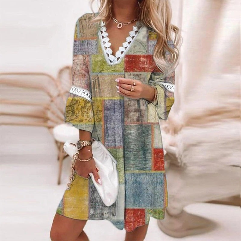 Elara | Women's Vibrant Patterned Mini Dress
