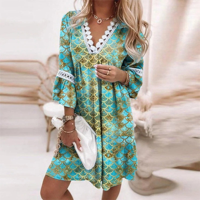 Elara | Women's Vibrant Patterned Mini Dress