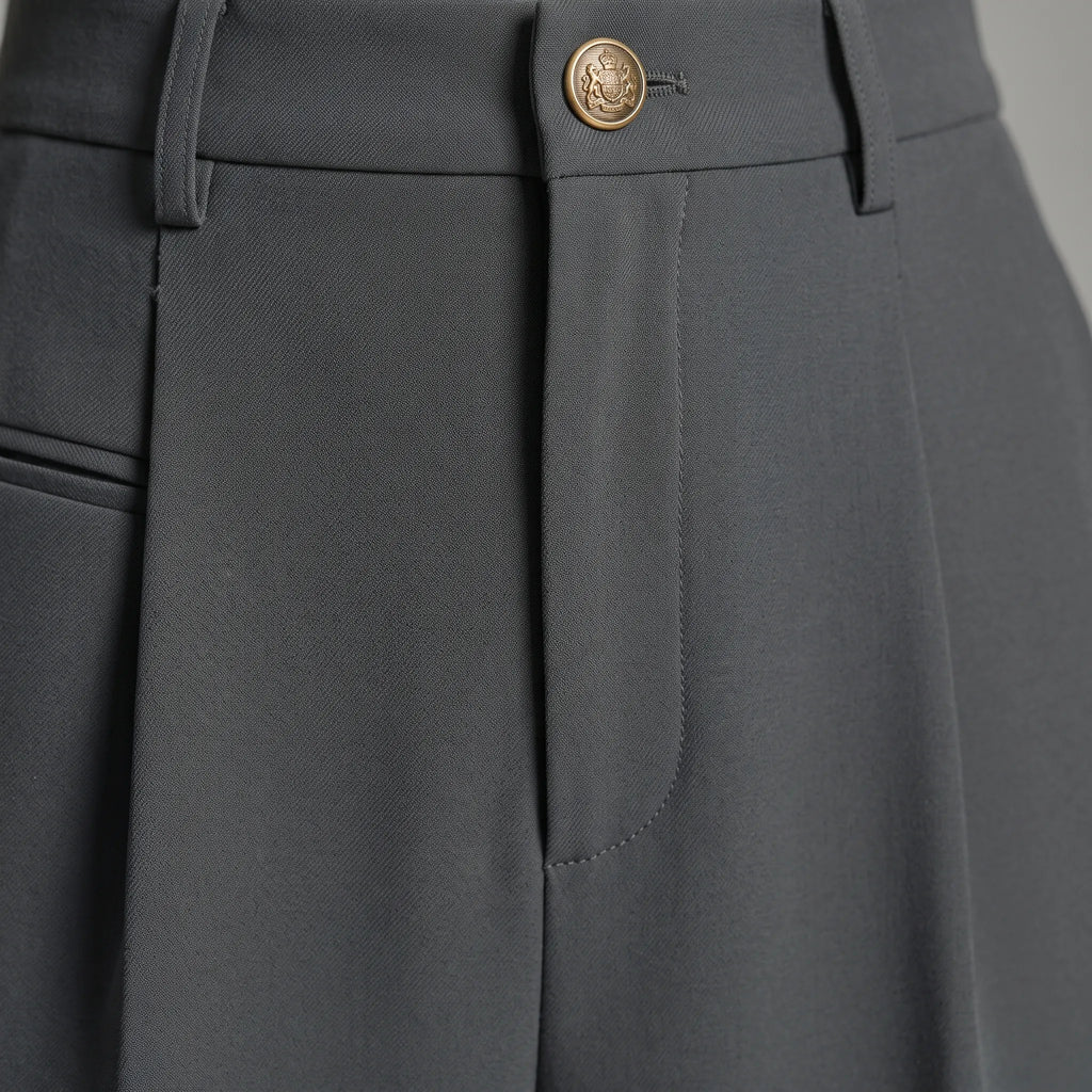 Valoris - High-Waisted Pleated Wide Leg Trousers