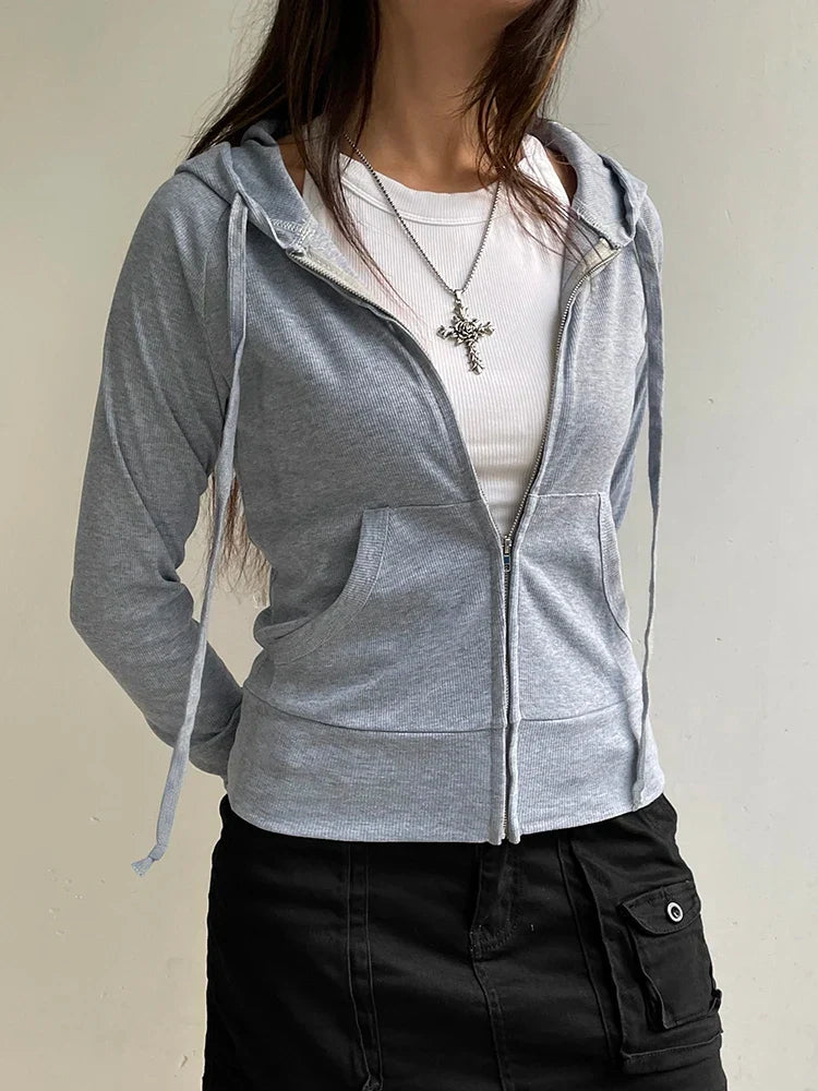 Tessa | Women's Casual Zipped Hoodie with Pocket Detail