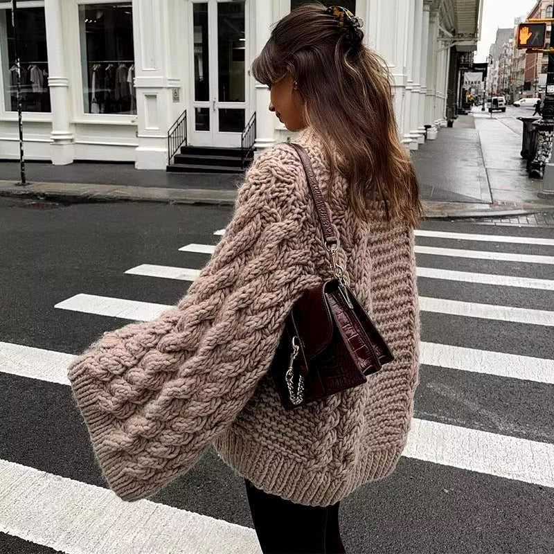 Lennox | Women's Warm Comfort Cable Knit Sweater Dress