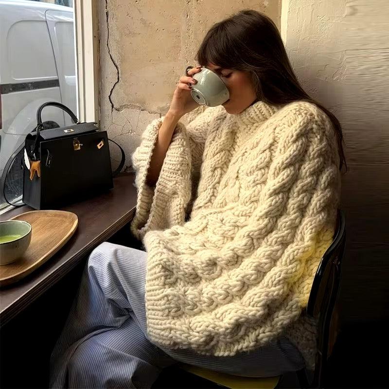 Lennox | Women's Warm Comfort Cable Knit Sweater Dress