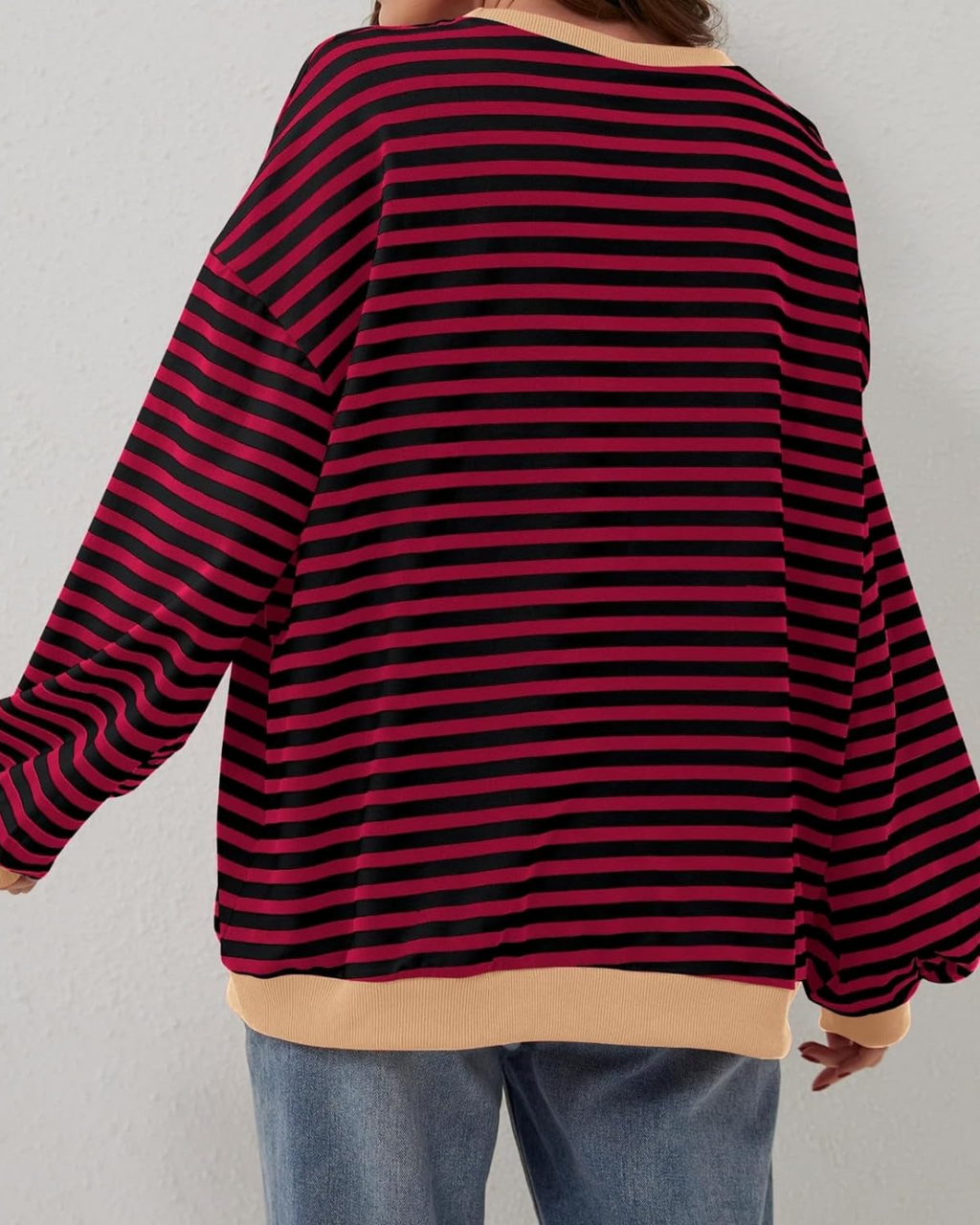 Idris | Women's Striped Sweatshirt with Neon Accents
