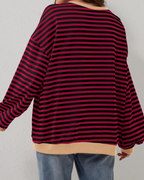 Idris | Women's Striped Sweatshirt with Neon Accents