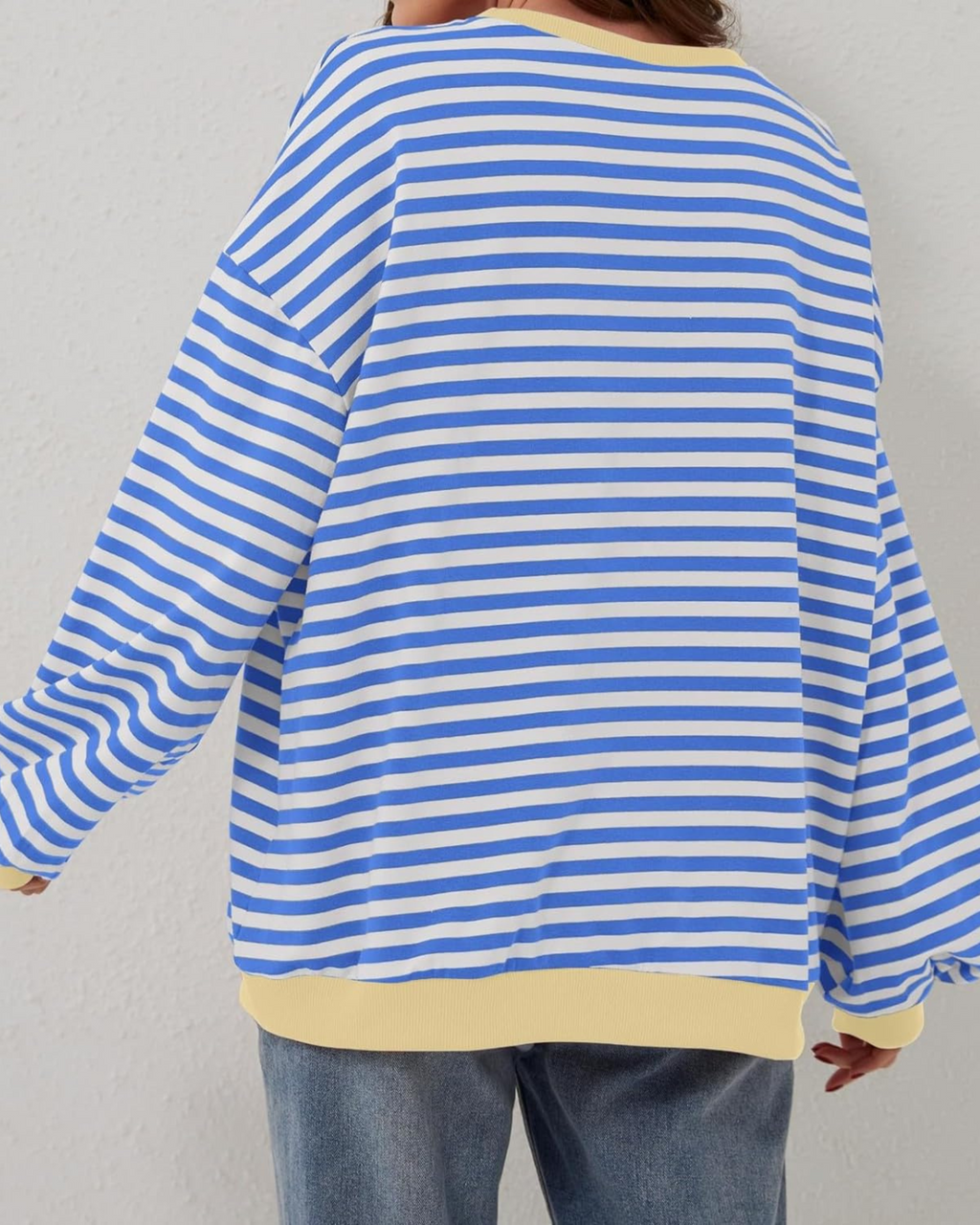 Idris | Women's Striped Sweatshirt with Neon Accents