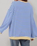 Idris | Women's Striped Sweatshirt with Neon Accents
