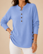 Zalene | Women's Casual Henley Sweater with Button Detail