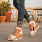 Ada | Women's Comfort Wedge Sandals with Ankle Strap