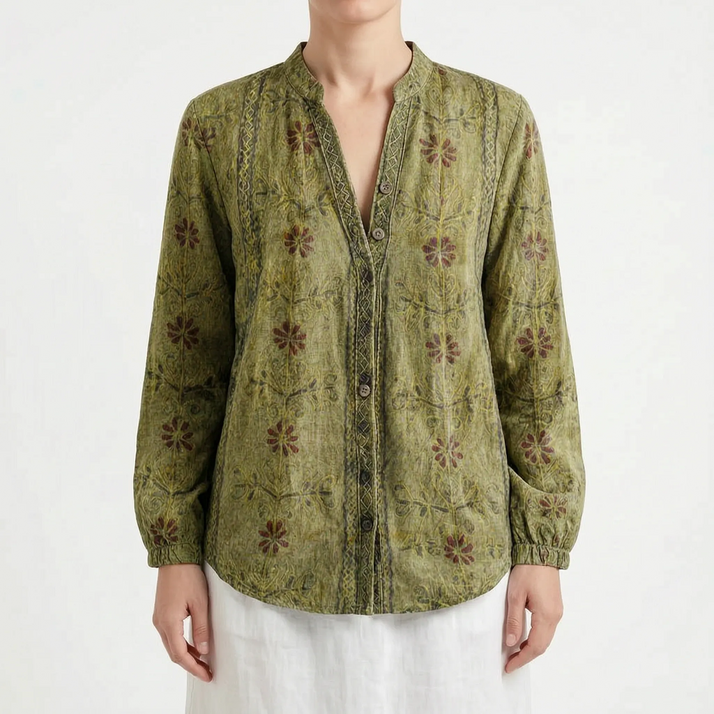 Aeralia - Relaxed Botanical Print Blouse