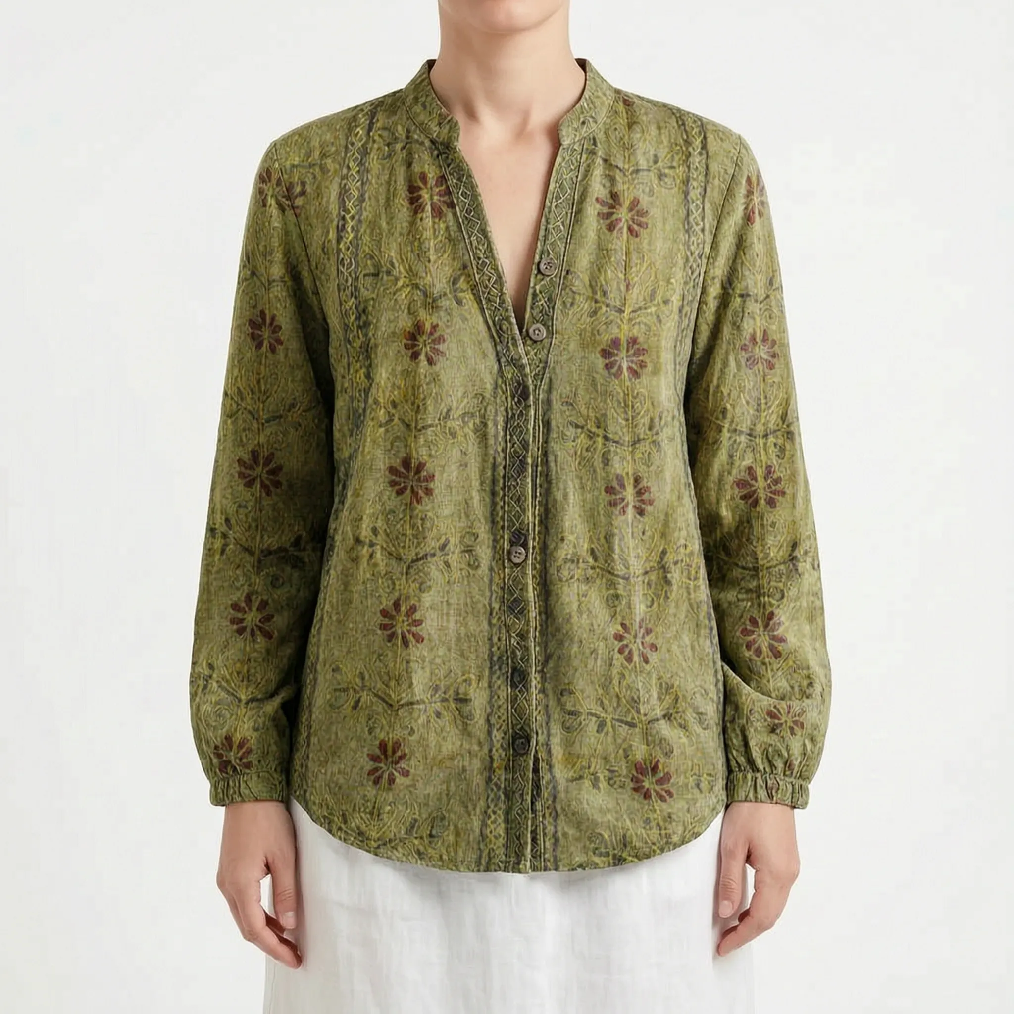 Aeralia - Relaxed Botanical Print Blouse