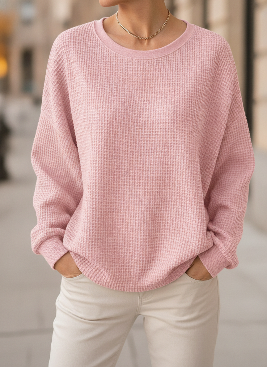 Sienna | Women's Relaxed Waffle-Knit Sweater