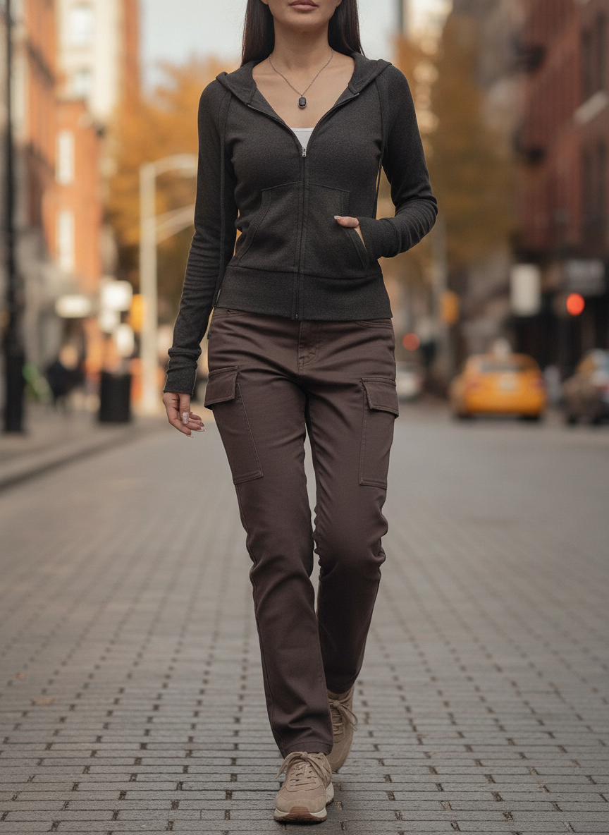 Tessa | Women's Casual Zipped Hoodie with Pocket Detail
