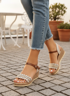 Isla | Women's Chic Wedge Sandals with Braided Straps
