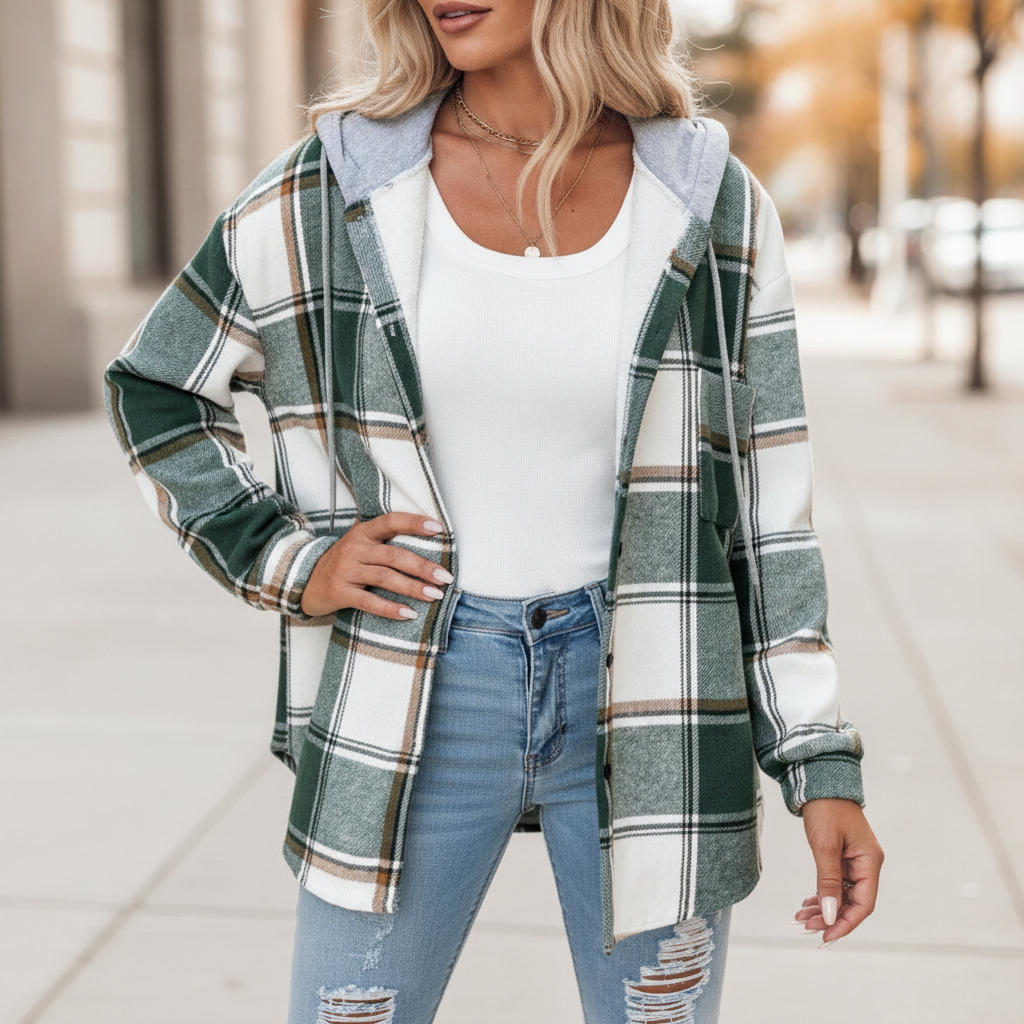 Jolie | Women's Casual Comfort Hoodie Shirt Jacket