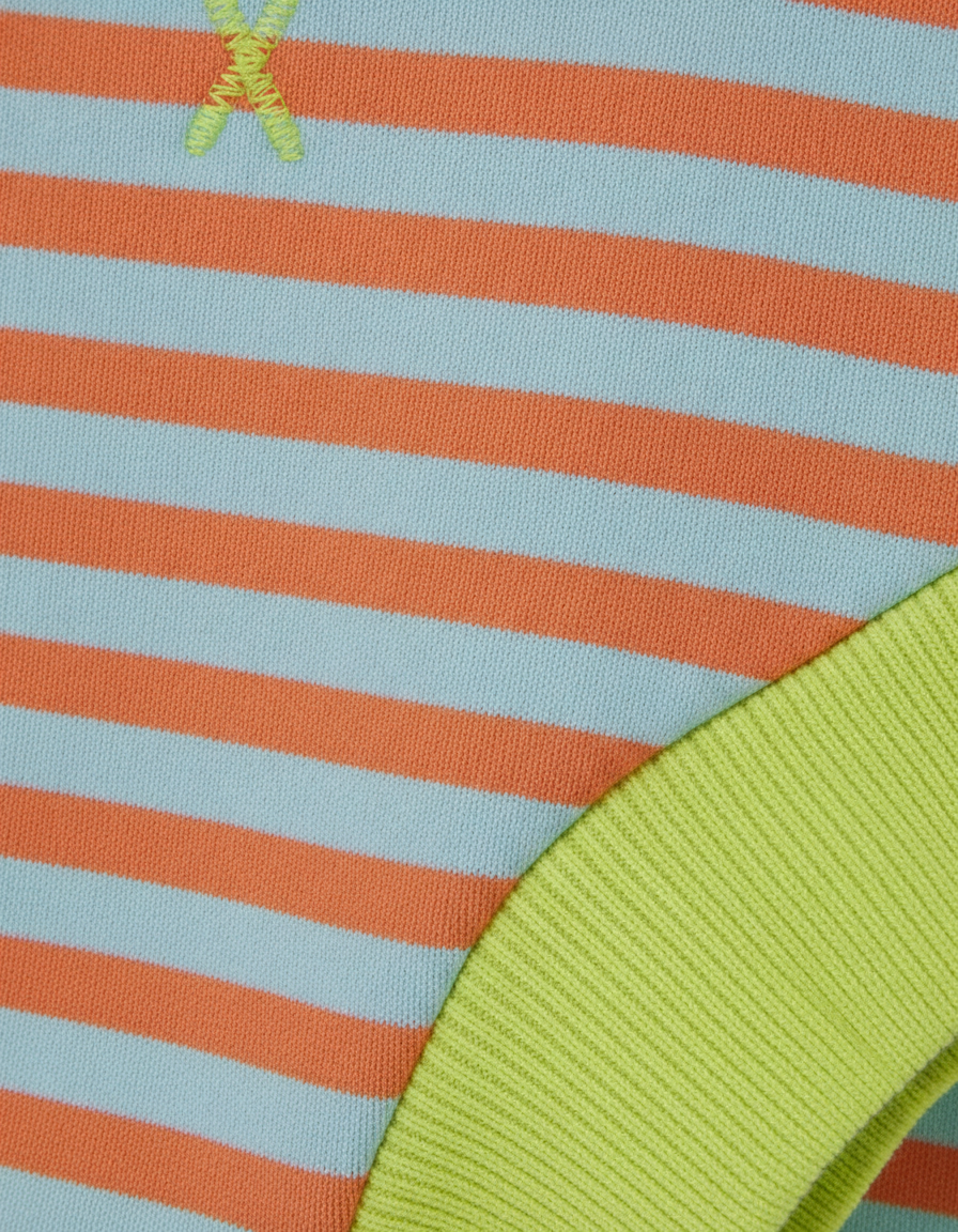 Idris | Women's Striped Sweatshirt with Neon Accents
