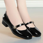Aisling - Women's Classic Patent Mary Janes with Strap Detail