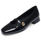 Aisling - Women's Classic Patent Mary Janes with Strap Detail