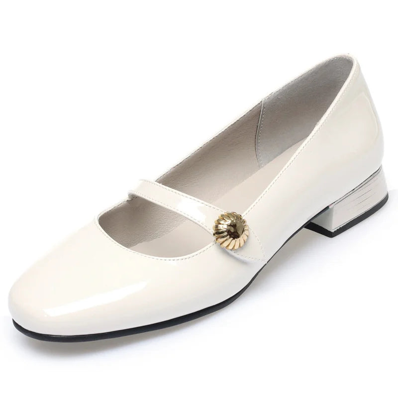 Aisling - Women's Classic Patent Mary Janes with Strap Detail