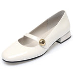 Aisling - Women's Classic Patent Mary Janes with Strap Detail