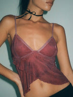Alina | Women's Sheer Asymmetric Corset Top