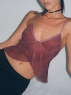 Alina | Women's Sheer Asymmetric Corset Top
