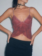 Alina | Women's Sheer Asymmetric Corset Top
